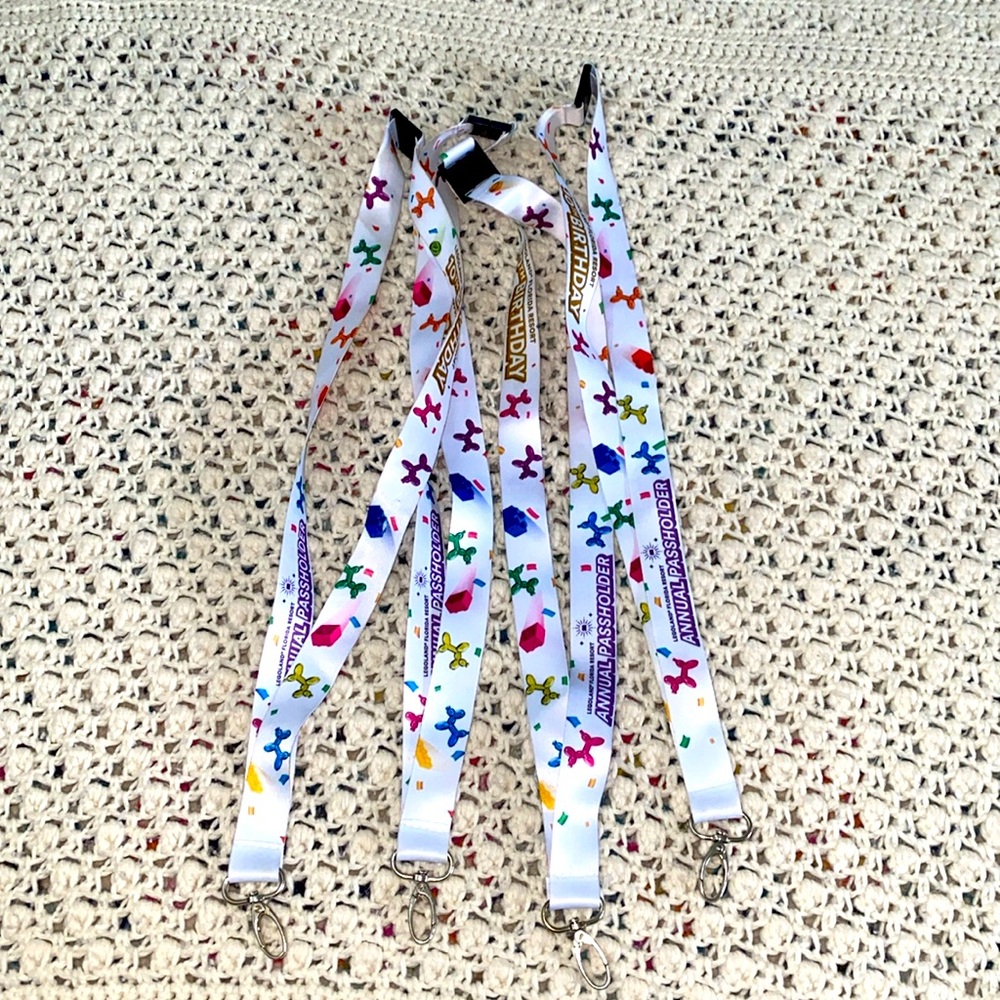 Legoland 10th Anniversary Annual Passholder lanyards (set of 4) GUC